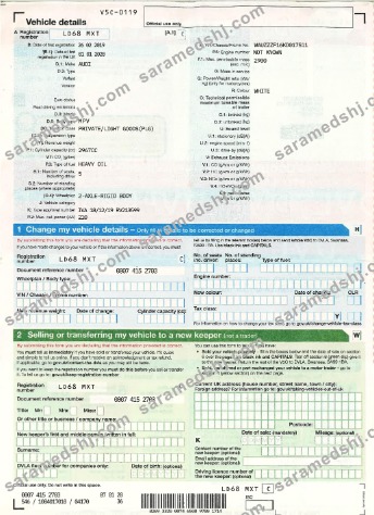 United Kingdom driver,vehicle registration certificate2
